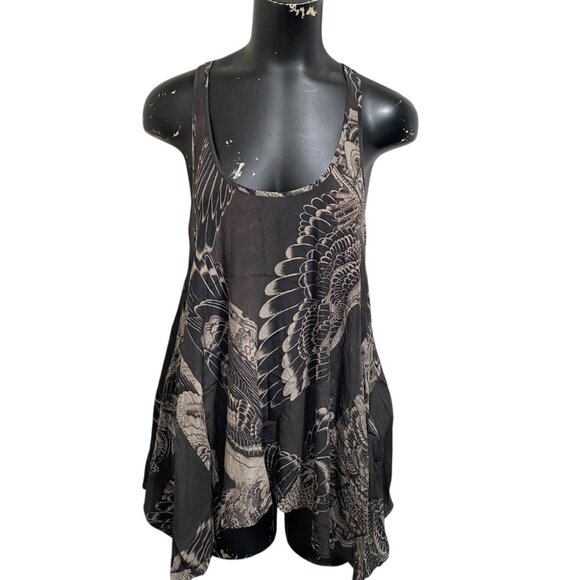 AllSaints Silk Racerback Aline Tunic Top Size 4 - Picture 1 of 6